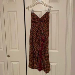 NWT Portobello Scarf dress size S/M Green, Red and Gold patterned. Possibly silk
